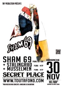 Sham 69+stalingrad+musselmen. Le dimanche 30 novembre 2014 à Saint-Jean-de-Védas. Herault.  20H00